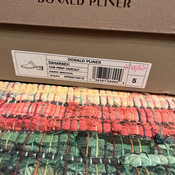 Donald Pliner SAHARA Haircalf Mule, Dark Brown/Cream, Women's Size 5, EUC - Picture 10 of 10